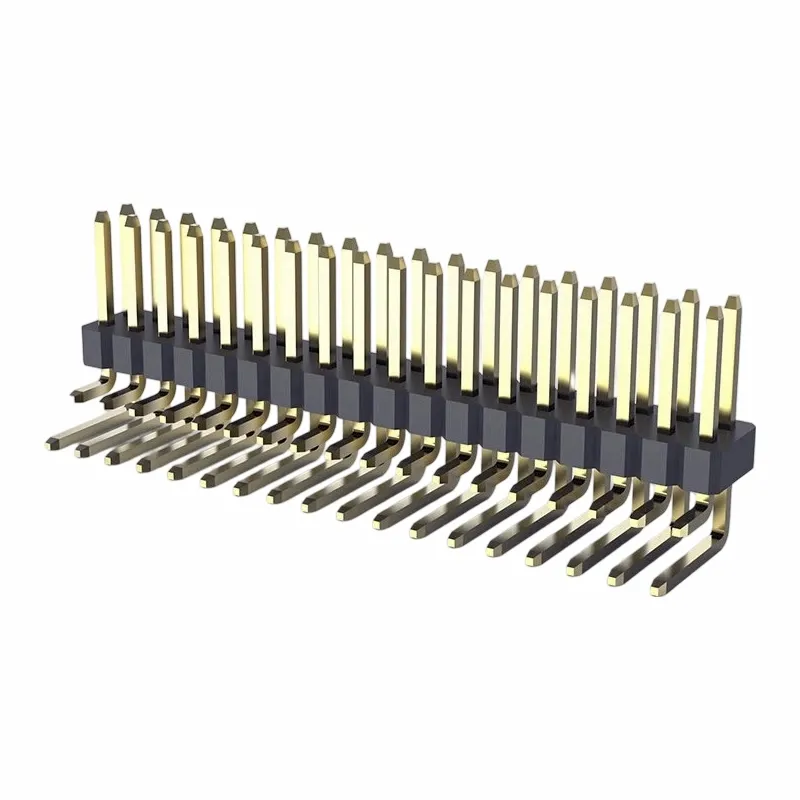 1.0mm Pin Header Double Row Right Angle DIP