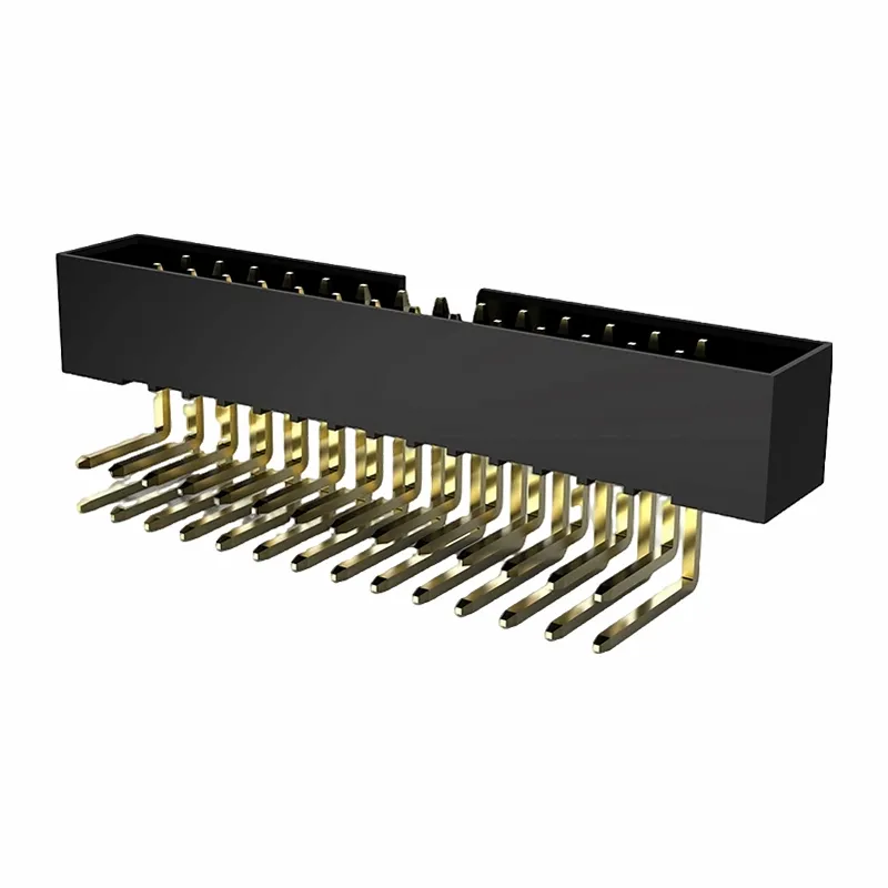 1.27mm Box Header Double Row Right Angle DIP