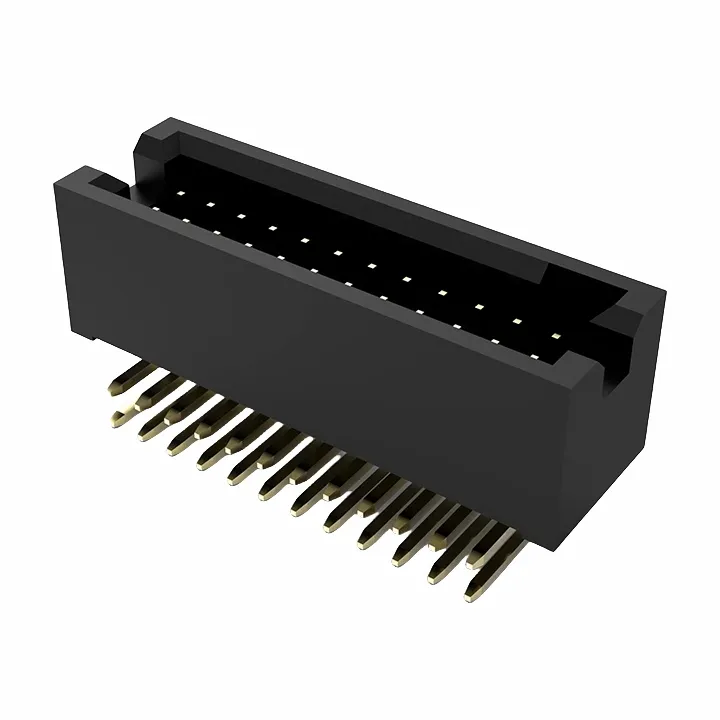 1.27mm Box Header Male Double Row Right Angle DIP2