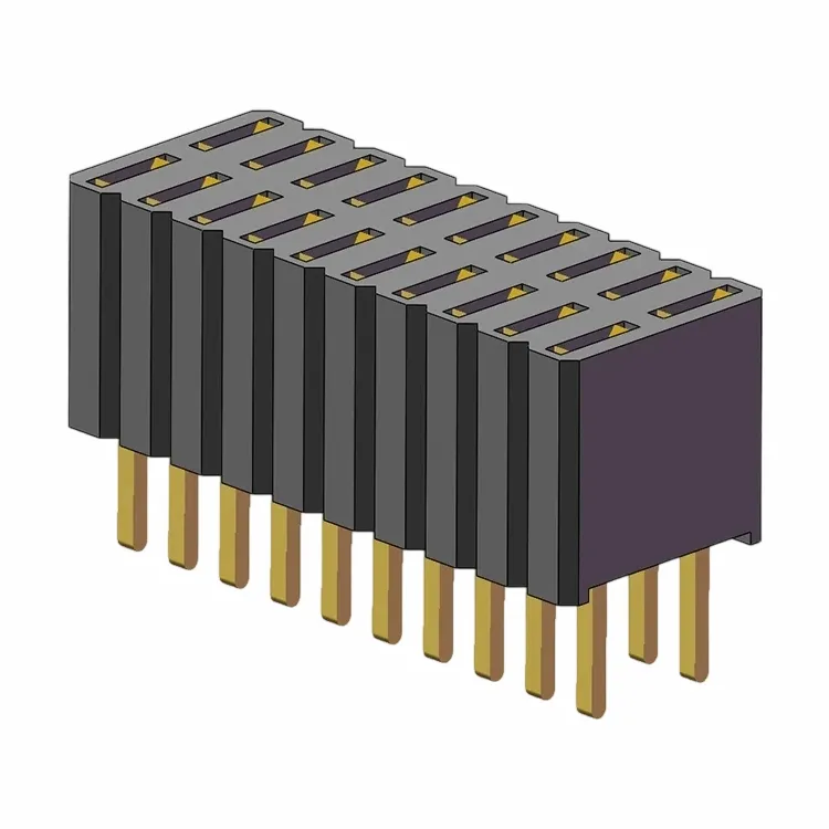 1.27x2.54mm Female Header Double Row 180 Degree DIP