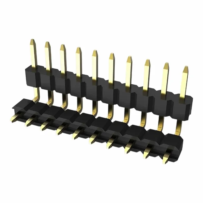 2.0mm Pin Header Single Row Double Spacer Right Angle DIP