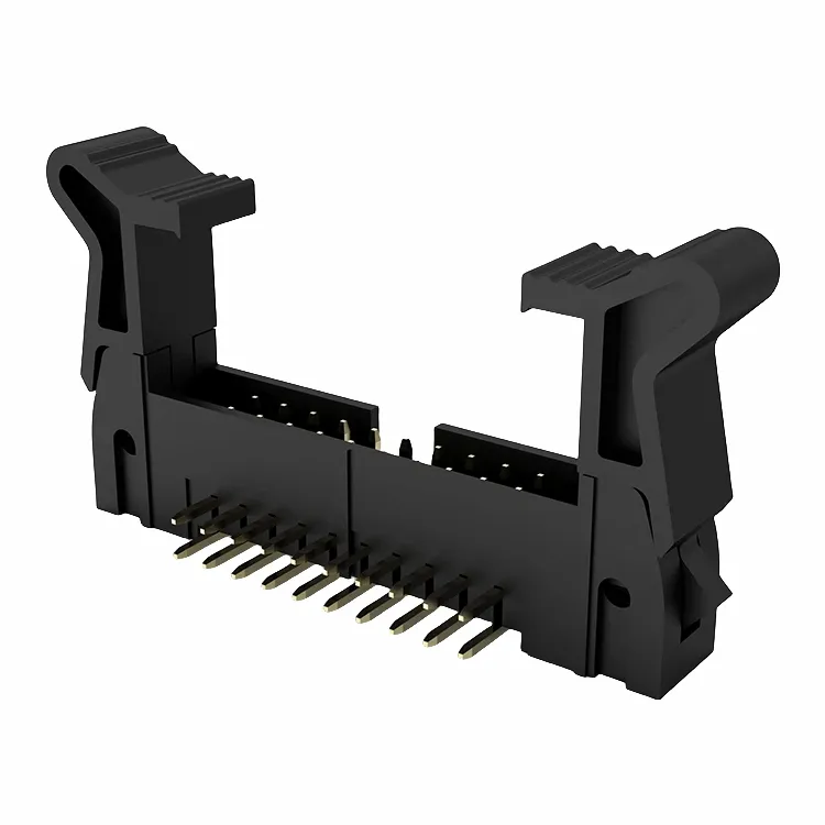 2.54mm Box Header With Latches Right Angle DIP