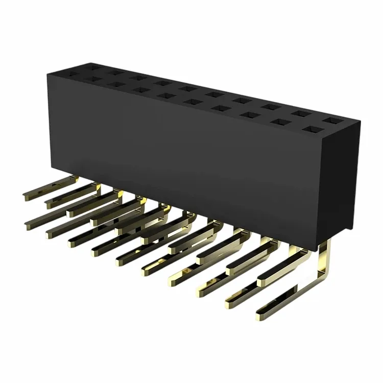 2.54mm Female Header Double Row Right Angle DIP Y Type