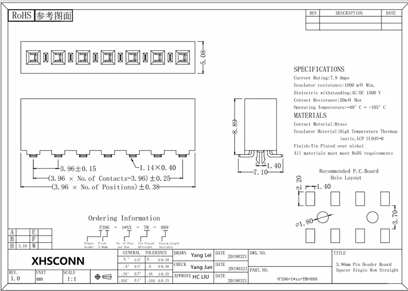 3.96mm Socket Single Row SMT