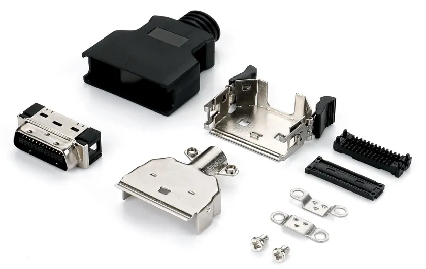 SCSI 26P (HPCN) Strip Male Connector Pierces Plastic Shell With Spring-loaded Design
